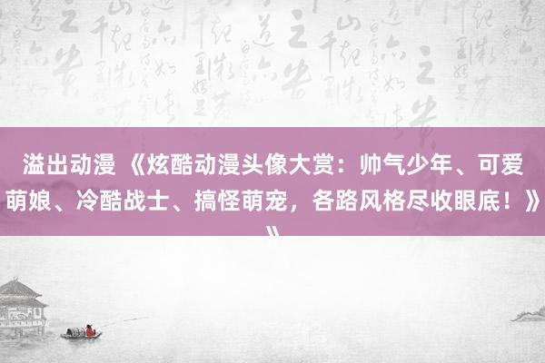 溢出动漫 《炫酷动漫头像大赏：帅气少年、可爱萌娘、冷酷战士、搞怪萌宠，各路风格尽收眼底！》